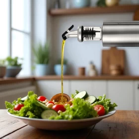 Glass Olive Oil Dispenser Bottle With Steel Lid -300ml