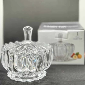 Luxury Glass “Sukkariyya” Sugar Bowl – 2-Piece Majlis Design for Sugar, Rock Candy & Sweets