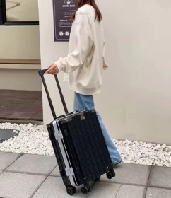 Aluminum Frame Suitcase with Cup Holder & USB Port – Smart Boarding Trolley Case