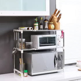 Expandable Microwave Oven Rack Shelf Kitchen Tableware