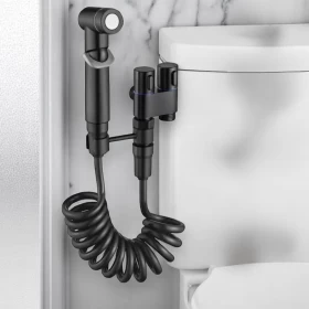 Handheld Bidet Sprayer for Toilet – 1-In-2-Out Dual Control Valve & Adjustable Water Pressure
