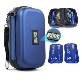 Portable Medical Cooler Case with Temperature Display for Travel