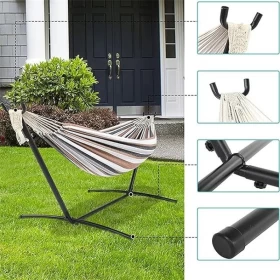 Adjustable Camping Hammock 6 Height Levels  Heavy-Duty 250 kg Capacity