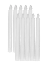Home Candles – Set of 8 White (20CM Elegant Tall Candles)
