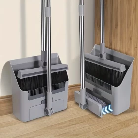 طقم تنظيف 3 في 1 – مكنسة + فرشاة فرك + جاروف