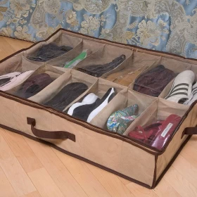 Foldable Under Bed Shoes Organizer with Clear Cover -25Cm