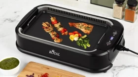 Royal Electric Indoor Grill With Glass Lid And Thermostat