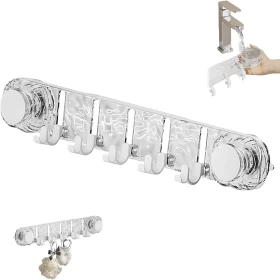 10-Hook Rotating Shower Suction Cup Hook