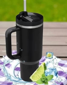 Insulated Tumbler  1200ml  with Handle & Straw Stainless Steel Vacuum Cup