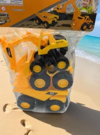 Sand Toys Beach Construction Vehicle Set – 3-Piece Yellow Trucks for Toddlers