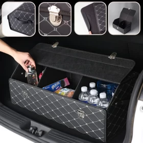 Foldable Leather Car Trunk Organizer
