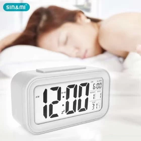 Digital Alarm Clock with Smart Light & Temperature Display
