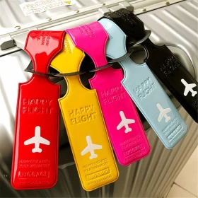 PU Leather Luggage Tag With Privacy ID Slot for Bag-1Psc