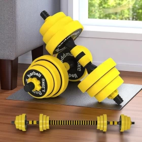 Adjustable Dumbbell & Barbell Weight Training Set – 30KG