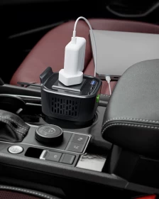 Powerology 150W Cup Holder Power Inverter with Fast Charging