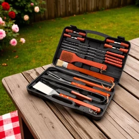 Stainless Steel Barbecue Grill Utensil Set -18Psc