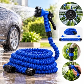 Expandable Garden Water Hose With Spray Nozzle -15m