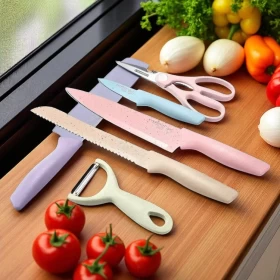 Colorful non-stick Stainless Steel Kitchen Knife Set-6Psc