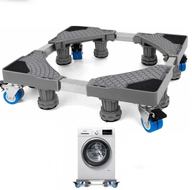 Adjustable Refrigerator/Washing Machine 4 Locking Wheels Stand-55to66CM