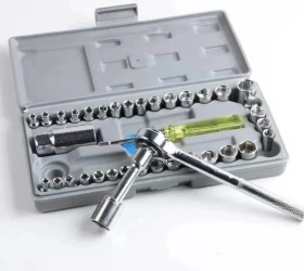 FnF Shop BD 40-Piece Socket Wrench & Screwdriver Tool Kit – Silver