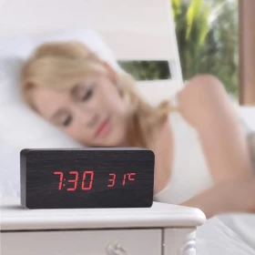 LED Mirror Digital Alarm Clock – USB Charging, Snooze, Home Decor