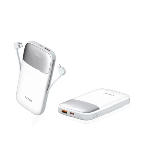 LDNIO 10000mAh LED Digital Power Bank – Built-in Lightning & Type-C Cables