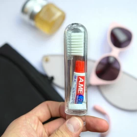 Foldable Travel Toothbrush with Toothpaste for Easy Oral Care