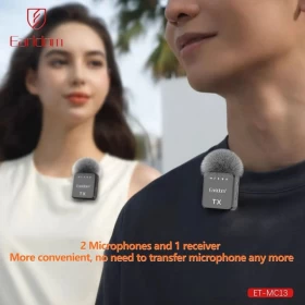 Earldom Collar Clip 3 in 1 Wireless Microphone with 2 Mic