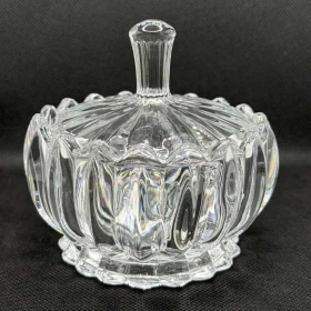 Luxury Glass “Sukkariyya” Sugar Bowl – 2-Piece Majlis Design for Sugar, Rock Candy & Sweets