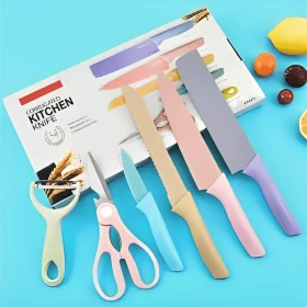Colorful non-stick Stainless Steel Kitchen Knife Set-6Psc