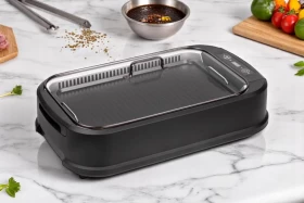 Royal Electric Indoor Grill With Glass Lid And Thermostat