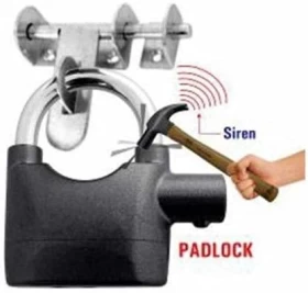 Anti-Theft Siren Alarm Lock – Electronic Motion Sensor Padlock (Black)
