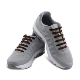 16 Pieces Silicone No Tie Shoelaces For Sneakers -Brown