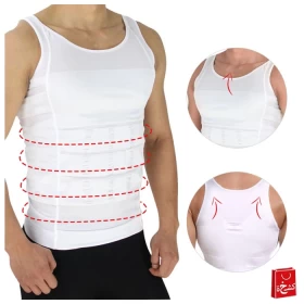 Slim N Lift Slimming Vest For Men White Thick-007